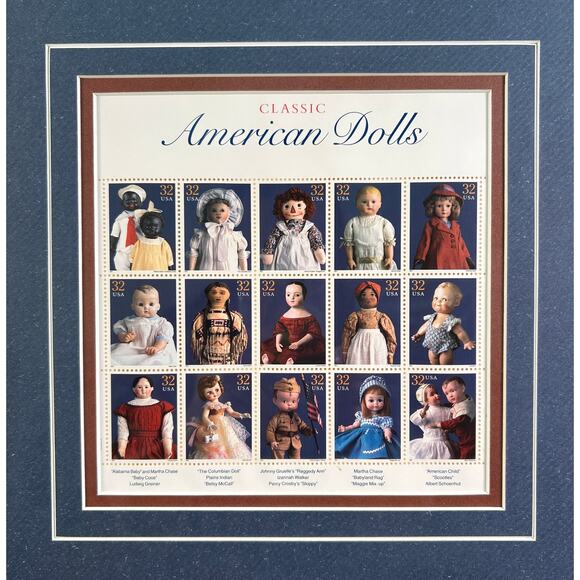 Collector Stamps Framed, sheet of 32 cent Classic American Dolls ‘96 - gift idea - Picture 1 of 5
